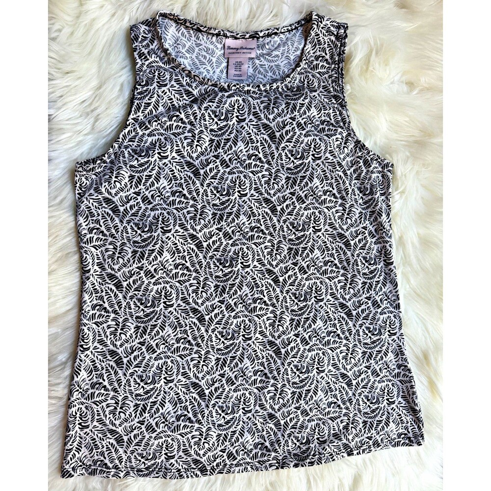 Tommy Bahama Everyday Active womens XS tank top black/white floral stretch